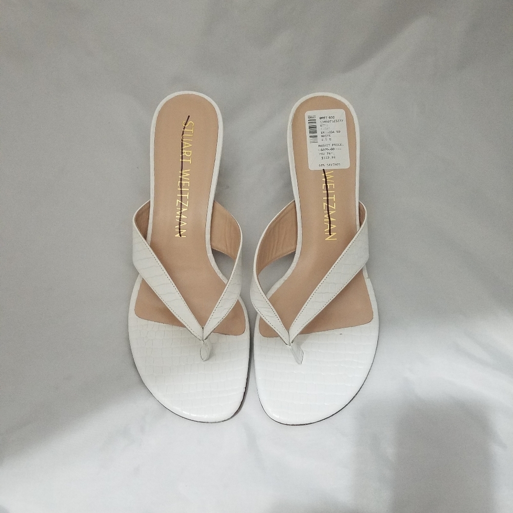 Stuart weitzman brigida croc heel white 8.5 39 - Picture 2 of 3